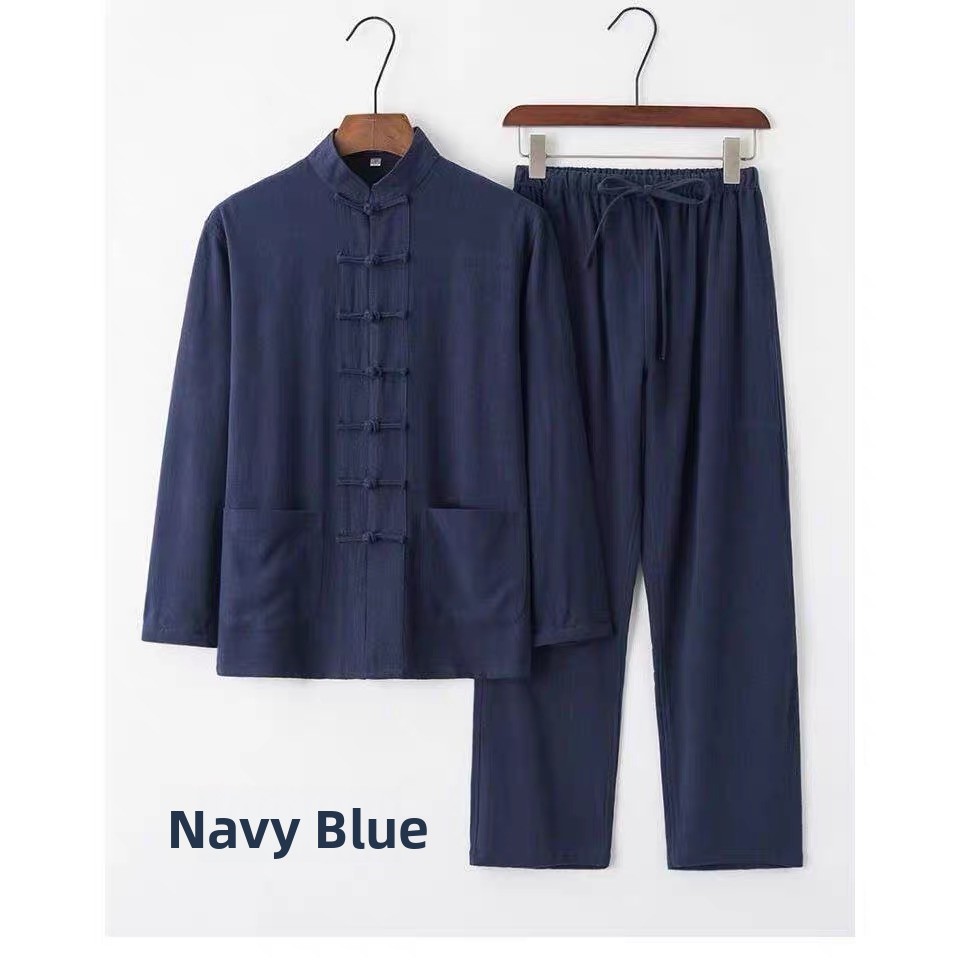 Mens Linen Shirt Long Sleeve - เสื้อเชิ้ตผ้าฝ้ายลินินสไตล์จีน แขนยาว ทรงหลวม รุ่นใหม่ ปี 2026