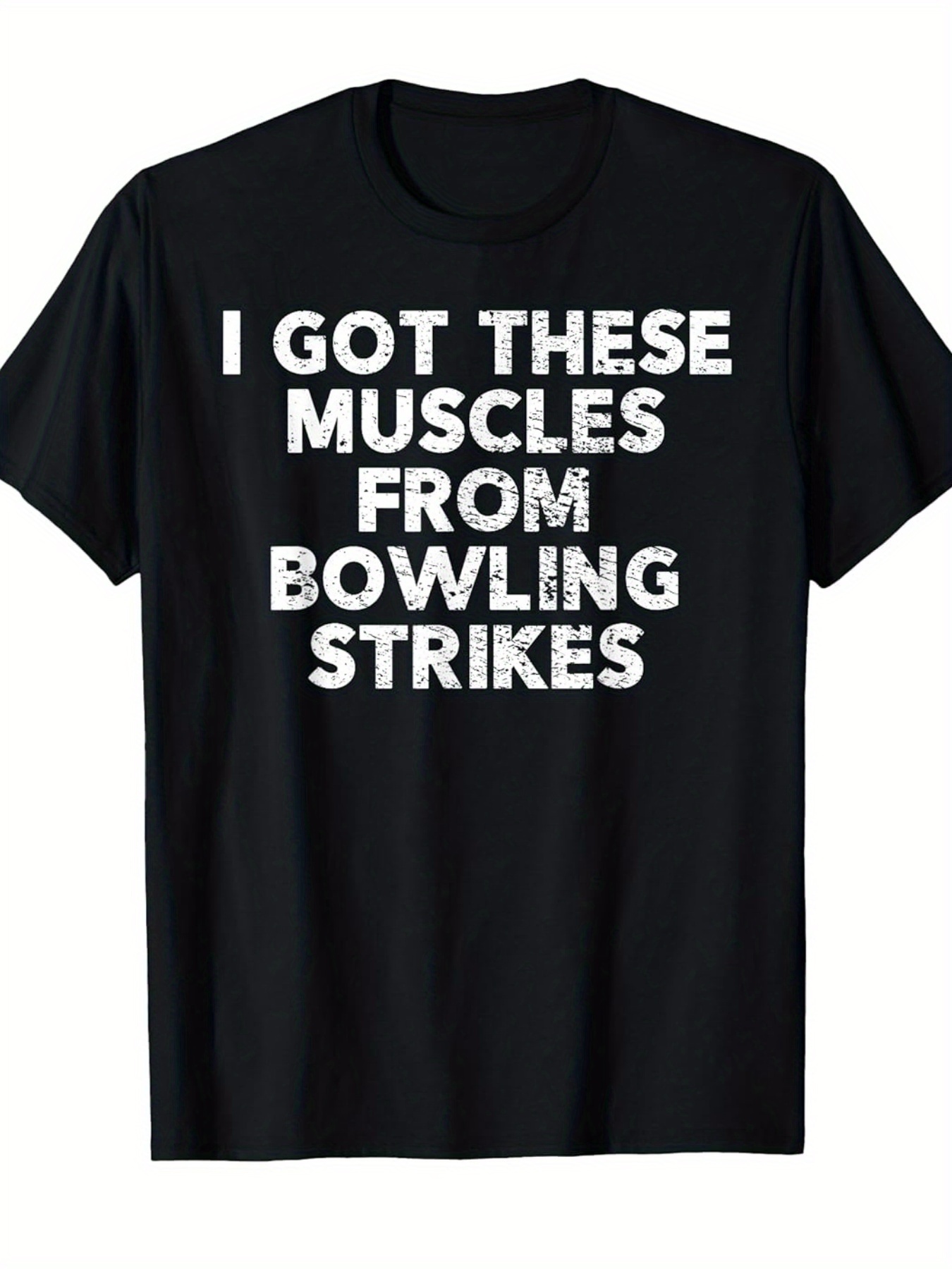 Short Sleeve Bowling Shirt Retro - ชุดปาร์ตี้โบว์ลิ่งสุดฮา - เสื้อยืดผู้ชายธีมโบว์ลิ่งสไตล์เรโทร เสื้อยืดคอกลมแขนสั้นแบบยูนิเซ็กซ์ พร้อมลายโบว์ลิ่งพินและลายสไตรค์ เหมาะสำหรับคืนโบว์ลิ่ง