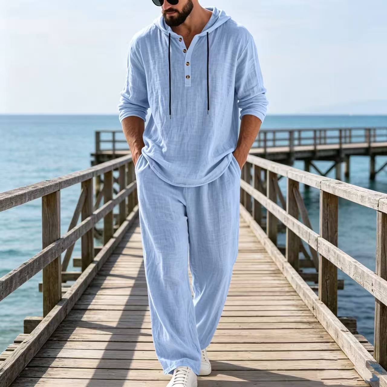 ชุดลำลองผู้ชายผ้าลินินสำหรับฤด - Mens Linen Shirt Long Sleeve บทวิจารณ์และราคา