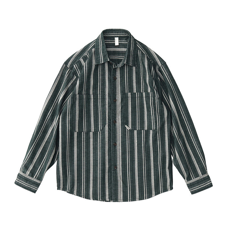 เสื้อเชิ้ตแขนยาวผู้ชาย สไตล์ญี - Corduroy Button Up Shirt Men บทวิจารณ์และราคา