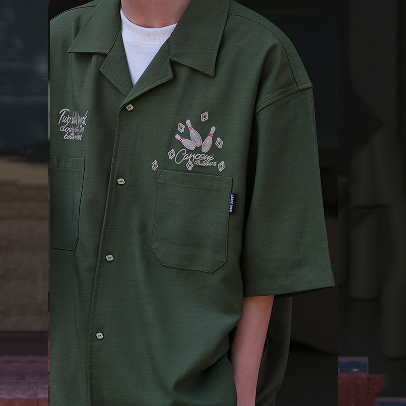 เสื้อเชิ้ตแขนสั้นสำหรับผู้หญิง - Short Sleeve Bowling Shirt Retro บทวิจารณ์และราคา