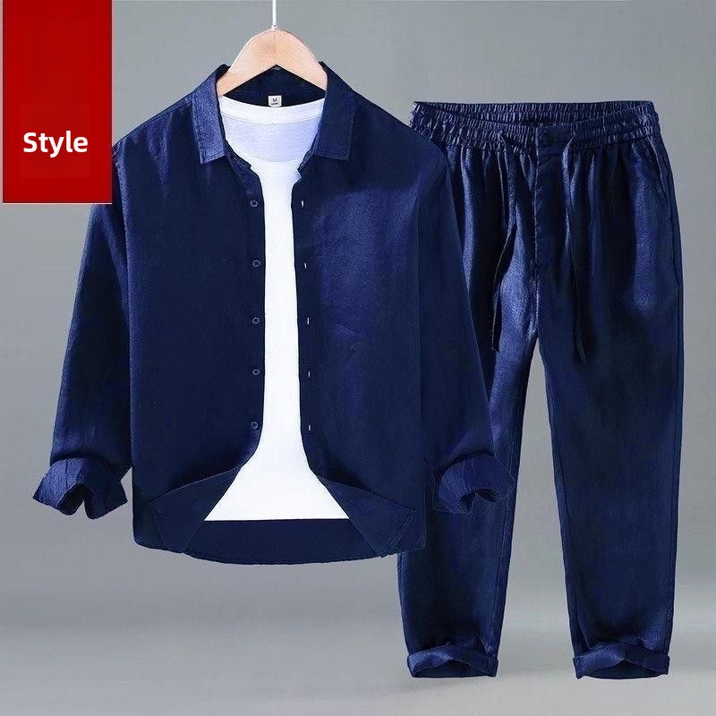 ชุดเสื้อเชิ้ตแขนสั้นและกางเกงข - Mens Linen Shirt Long Sleeve บทวิจารณ์และราคา